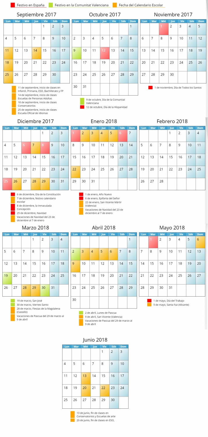 Calendario escolar 2017-2018 (academia estudi)